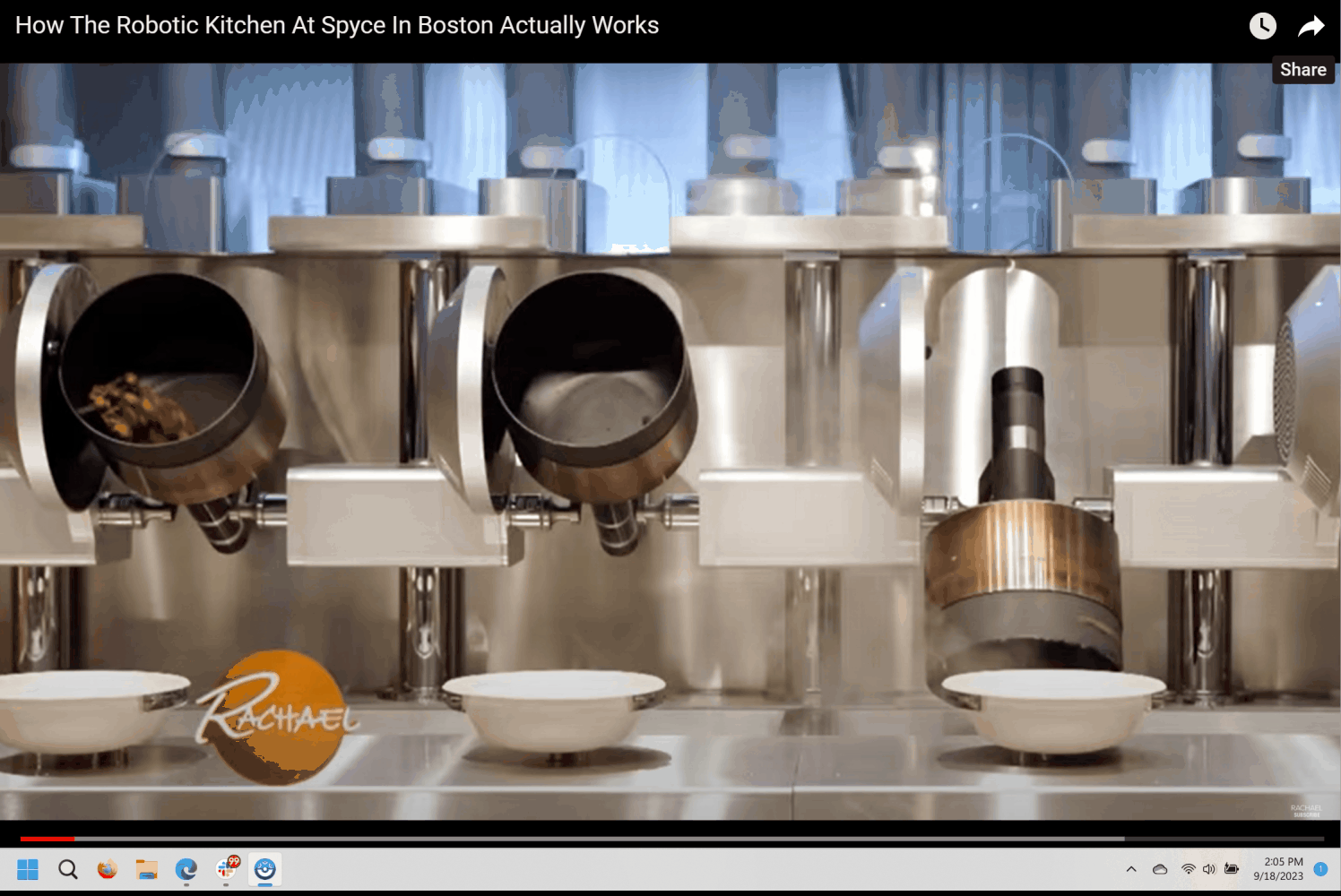 A GIF showing how Spyce's robot kitchen, the world's first robotic kitchen, works.