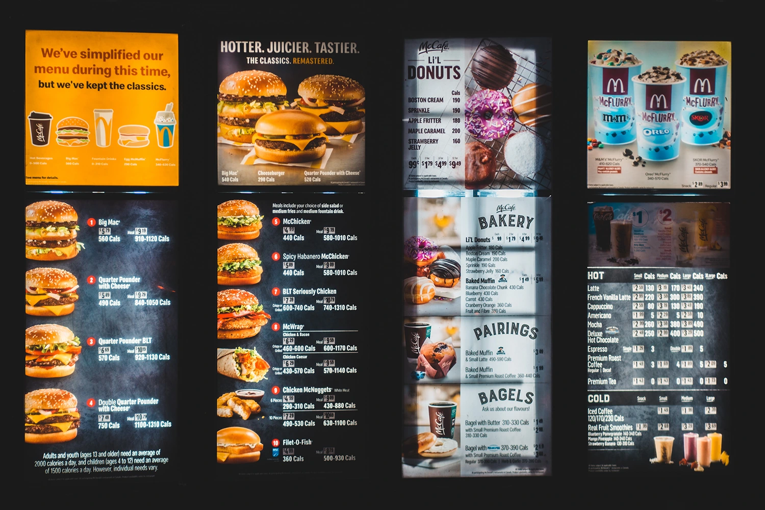 This digital menu board from McDonald's illustrates how companies can use digital menus to promote higher-priced offerings and specials.