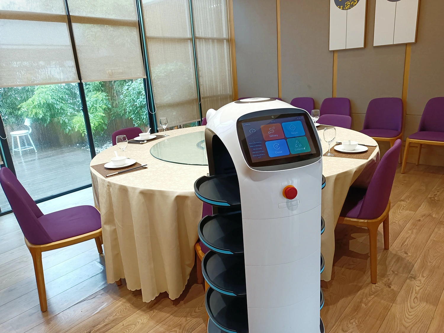 Restaurant technology, like this robot waiter that delivers meals to tables, is crucial for restaurant success today.